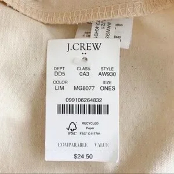 J. CREW Factory Tote Canvas Limoncello - Picture 2 of 3